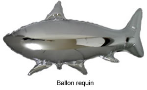 Ballon argenté en forme de requin
