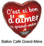 Ballon en forme de coeur  personnalisé pour le café Grand Mère